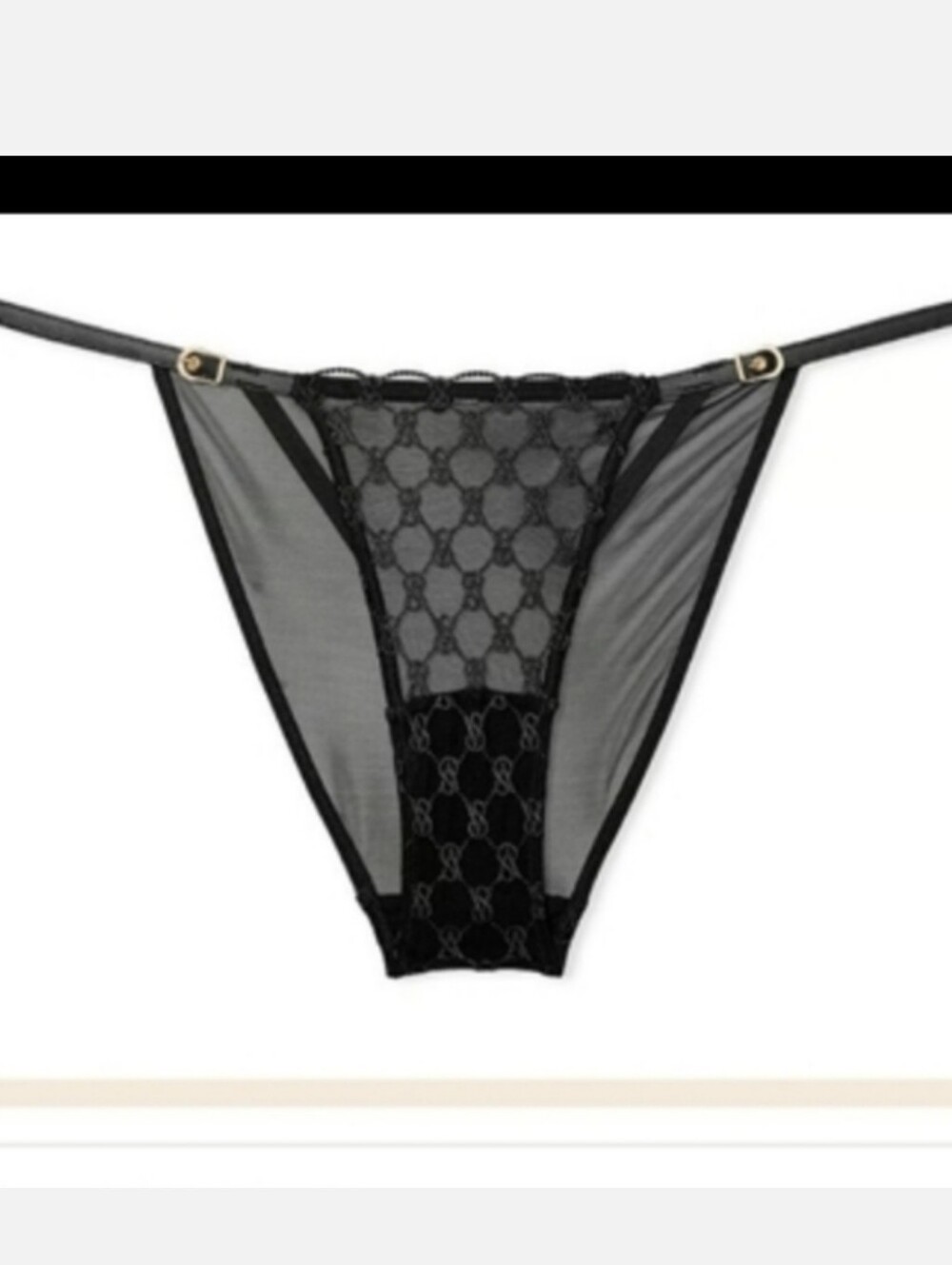 Victoria's secret VERY SEXY VS Logo Embroidery faux leather String Bikini panty